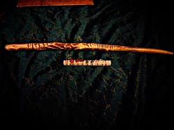 My Hawthorn wood wand with my selenite wand